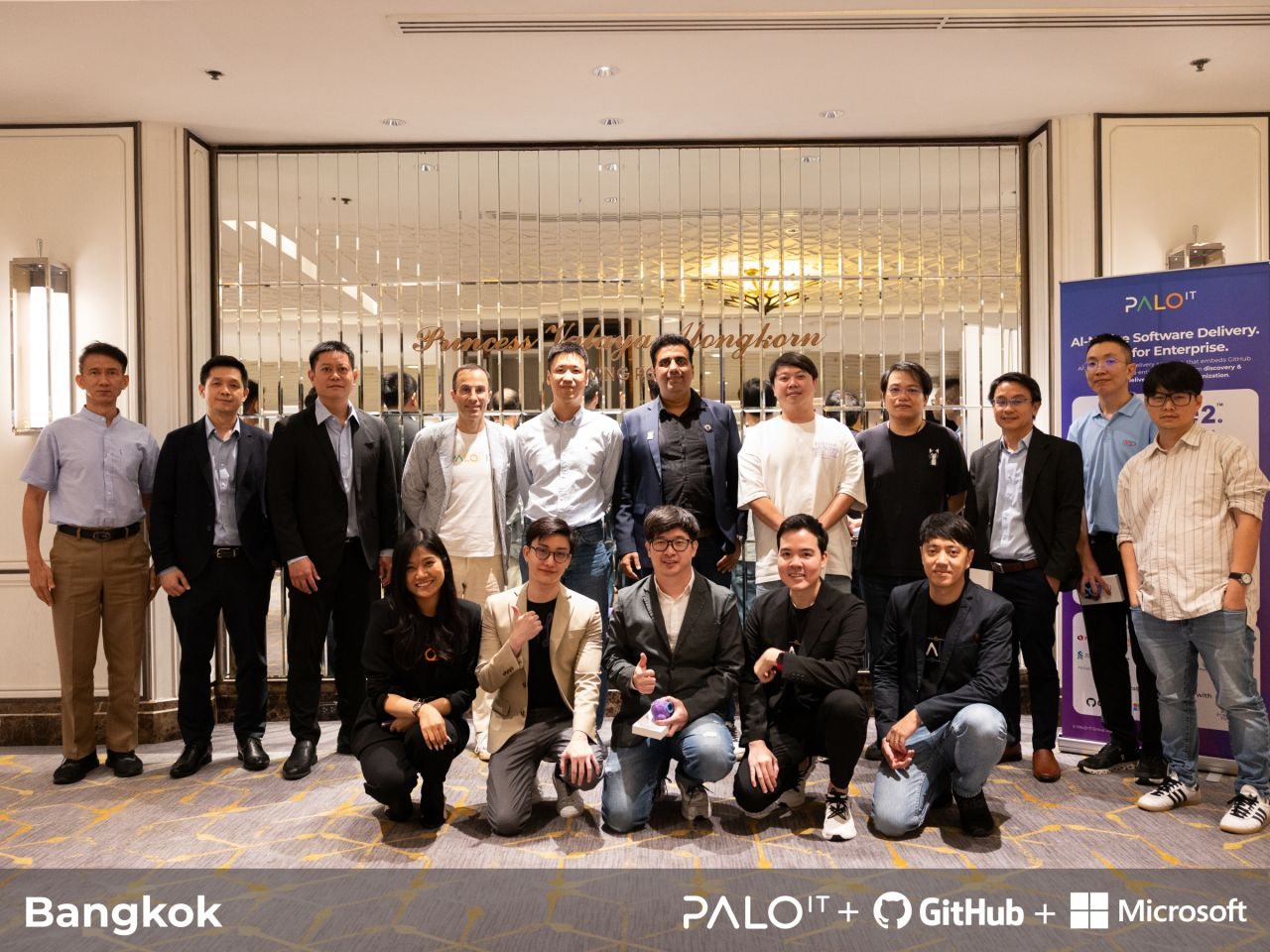 Speakers and guests at the Microsoft × PALO IT × GitHub roundtable in Bangkok