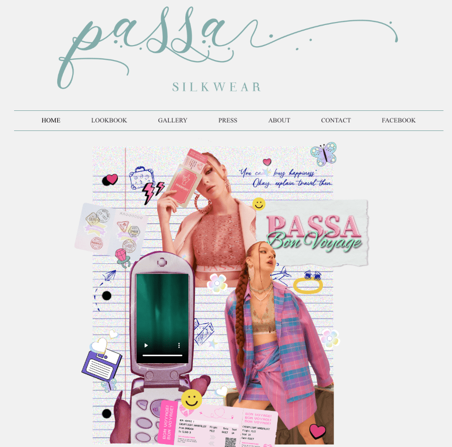 passasilkwear.com homepage